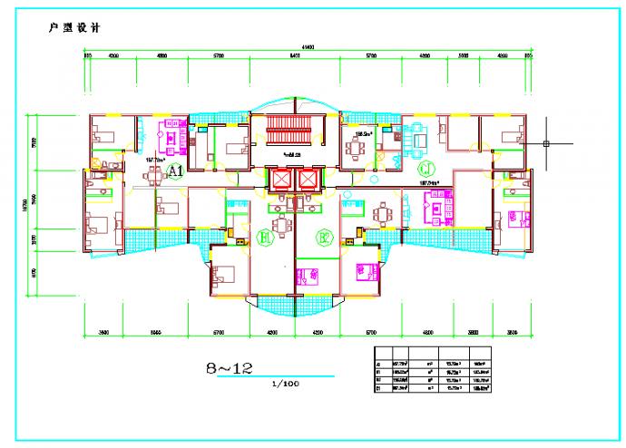 【杭州】某住宅楼户型平面设计施工图_图1