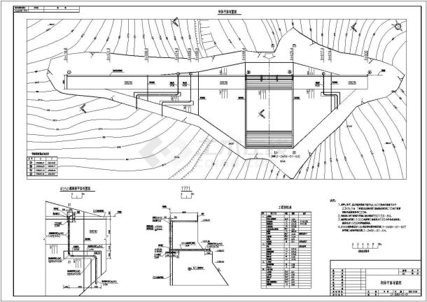 本图纸共9张,本套图纸为某水库围堰影响区某水库供水工程施工图设计