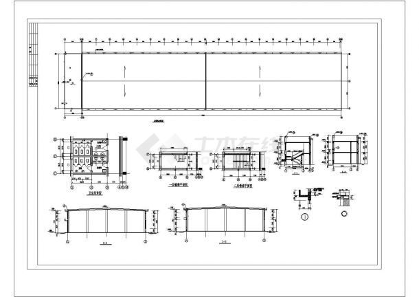 某地钢结构厂房建筑图纸（共4张）-图二