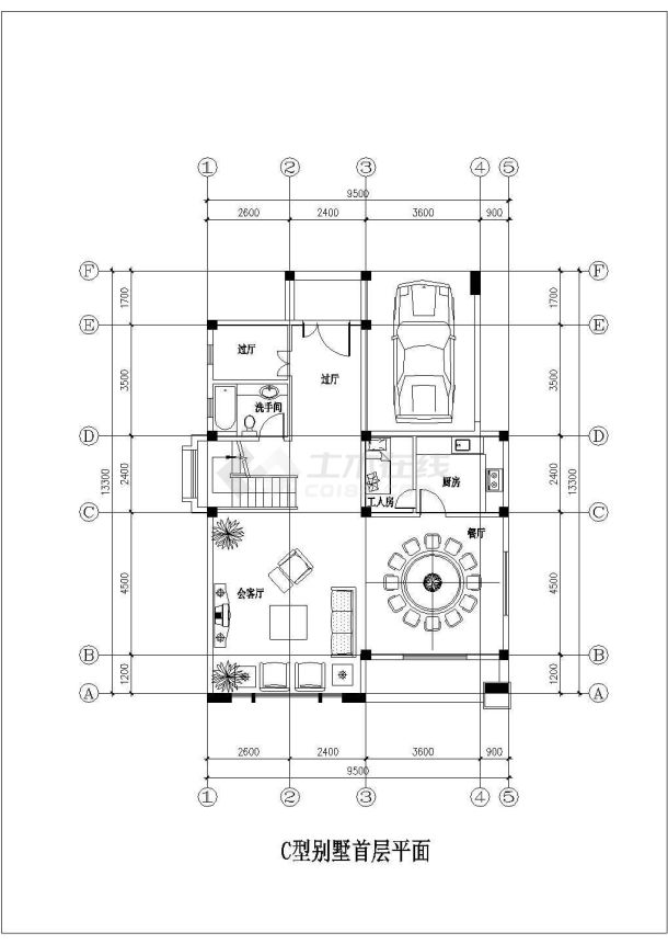 【湖州市】某高档小区别墅建筑设计图纸-图二