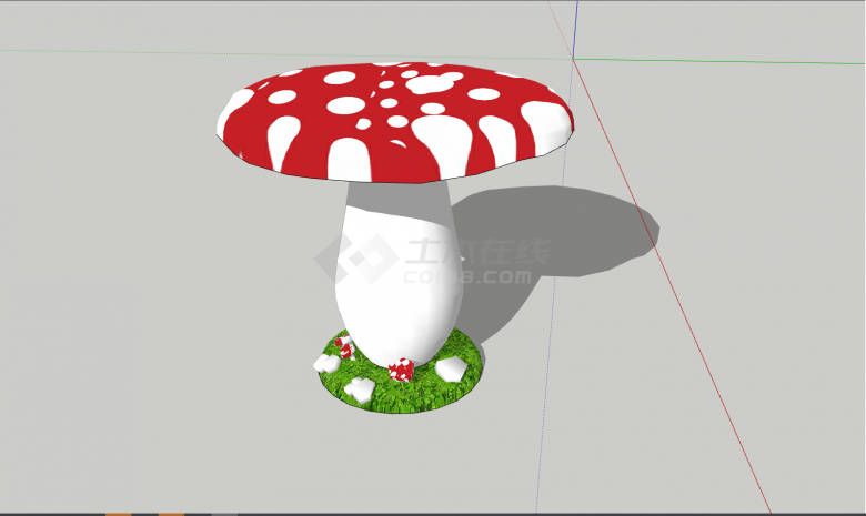 大型蘑菇儿公园景观su模型-图二