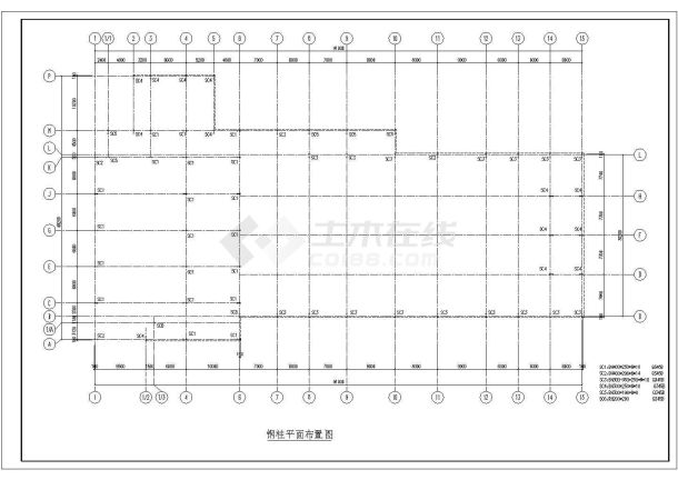 某双坡部分带夹层的钢结构汽车展厅施工图-图一