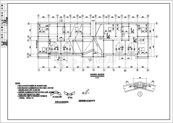 长沙院某住宅坡屋面砖混结构施工图-图一