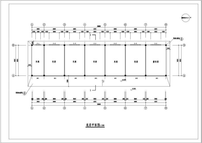 垃圾填埋场车库建筑设计图_图1