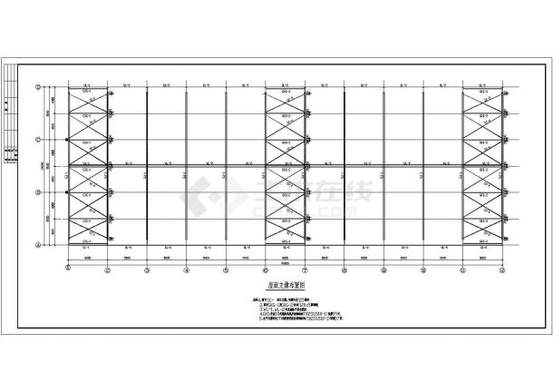 某7度区24米跨门式刚架厂房结构施工图-图二