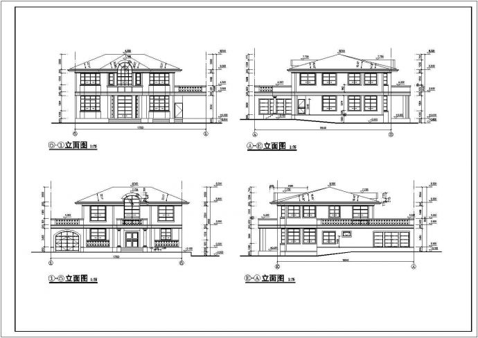 某地区2层砖混结构别墅建筑方案图_图1
