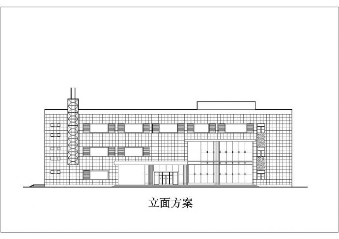 某地商场建筑设计方案图（共4张）_图1