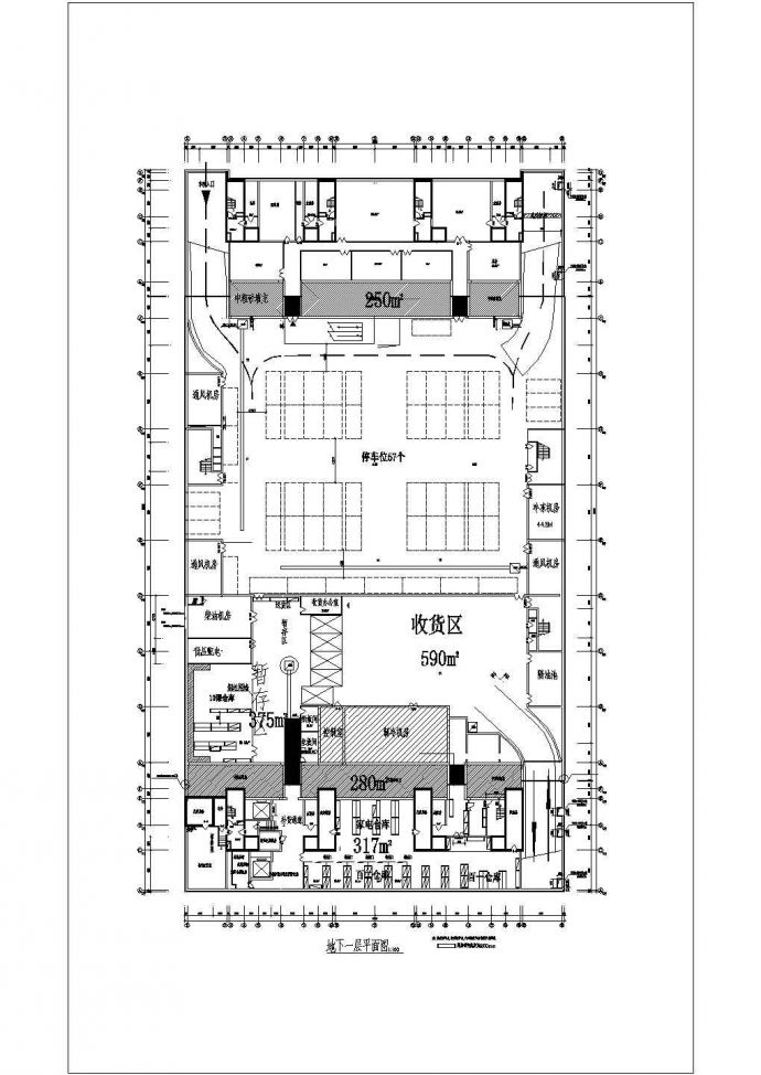 某地商场建筑设计平面图（共4张）_图1