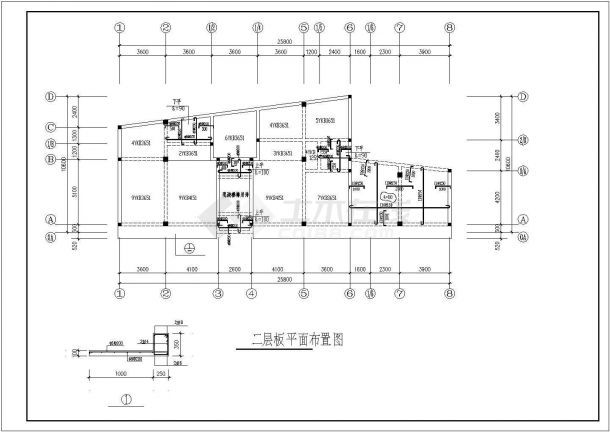 某二层商住楼砖混结构设计施工图纸-图二