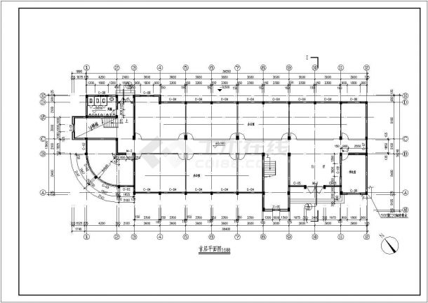 某地多层办公楼建筑设计施工图-图二