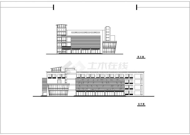 某地商厦超市建筑设计方案图（共2张）-图一