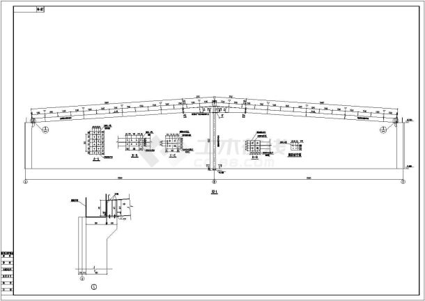 某2&times;22.5米跨轻钢屋面结构设计施工图-图二