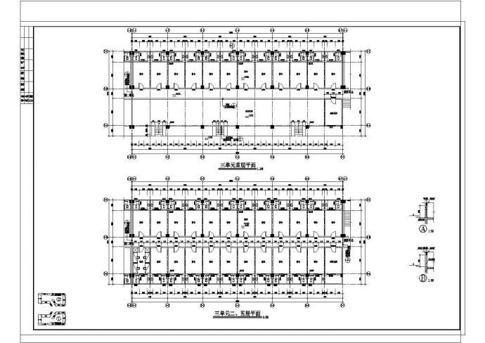 【大连】某学生宿舍楼建筑设计平面图_图1