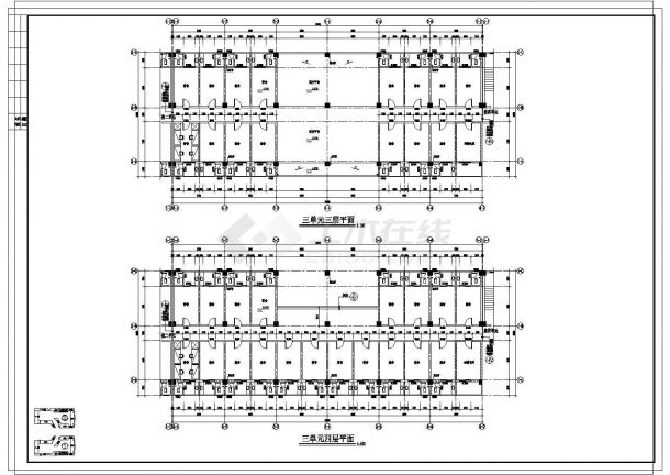 【大连】某学生宿舍楼建筑设计平面图-图二