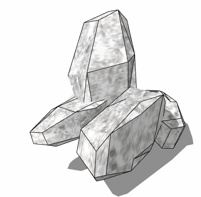 灰色园区景区假山置石的SU模型-图一