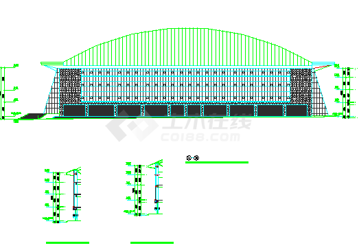 【长沙】某地体育馆建筑设计施工图-图一