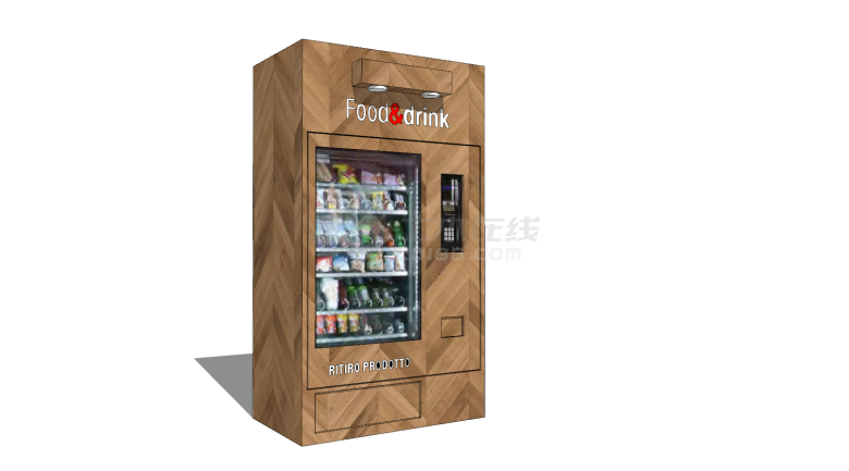 现代风格超市冰柜贩卖机su模型-图一