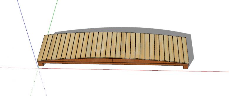 公园广场专用小木桥su模型-图二