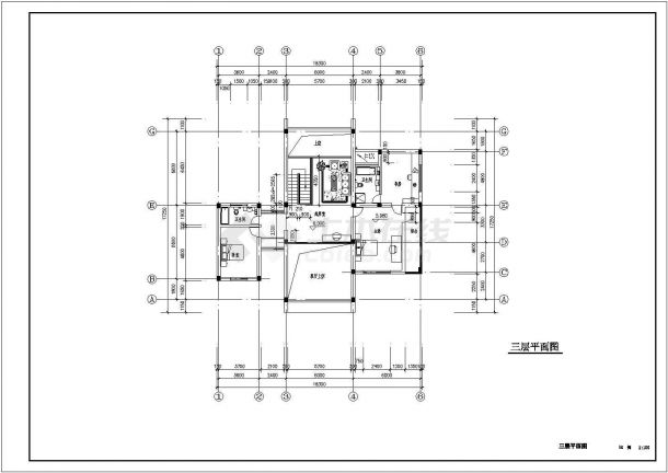 【泰州市】某商业区三层别墅初步设计图纸-图一