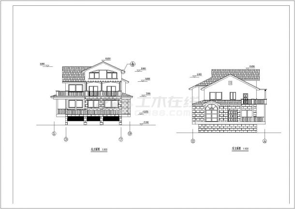 【枣庄市】某郊区两套别墅建筑设计图纸-图一