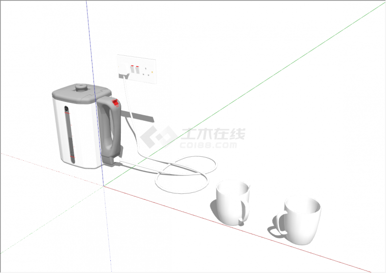 现代高级感设计精美电水壶su模型-图二