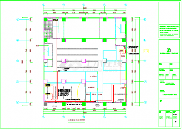 某地中行支行营业厅装饰装修工程电气竣工图CAD图纸-图一