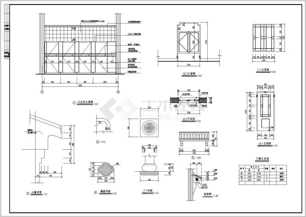 【烟台】市区某仿古厕所建筑设计施工图-图二