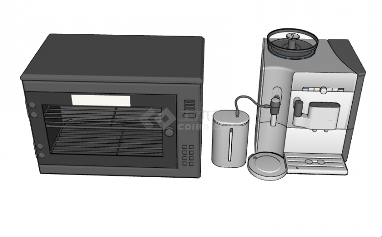 家用厨房饮水机微波炉su模型-图二