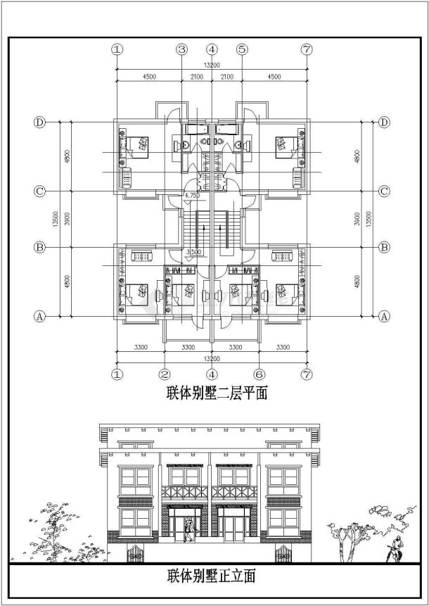 【南京市】某郊区联排别墅平立面设计图-图一