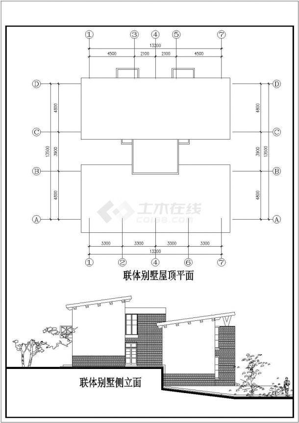 【南京市】某郊区联排别墅平立面设计图-图二