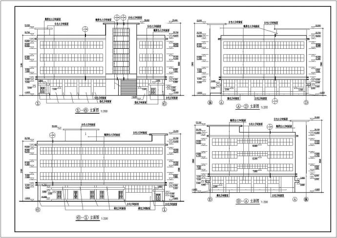 某四层厂房建筑设计图（长44.8米 宽34米）_图1