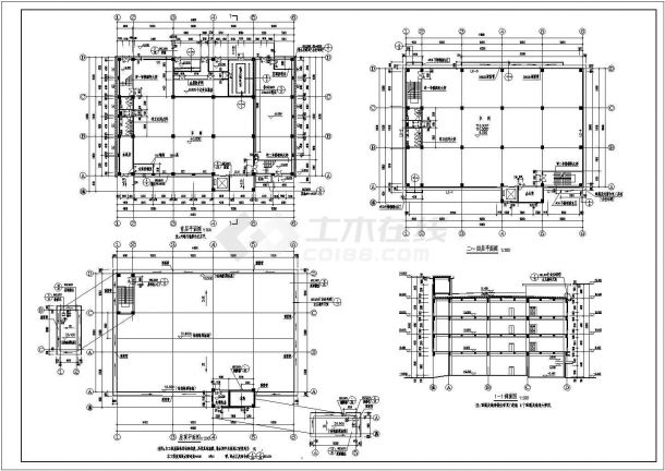 某四层厂房建筑设计图（长44.8米 宽34米）-图二