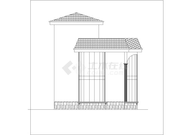 【杭州市】某郊区别墅精美建筑图纸-图二