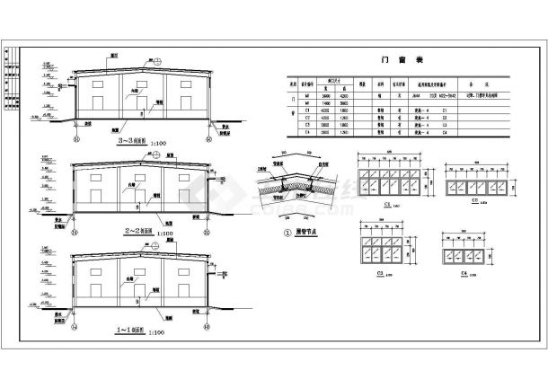 一层厂区二个车间建筑设计图（长57.6和108.93米、宽约57和30米）-图一