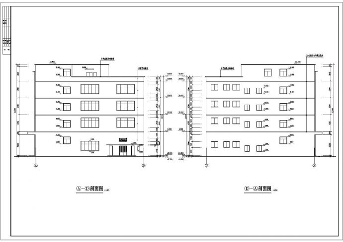 某四层厂房车间建筑设计图（长60米 宽27米）_图1