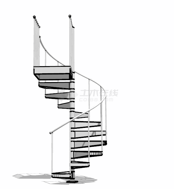酒店宴会厅旋转楼梯su模型-图二