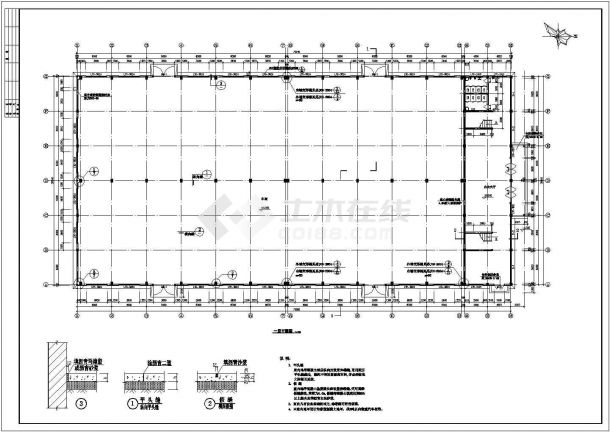 某二层厂房建筑设计图（长75.24米 宽36.24米）-图二