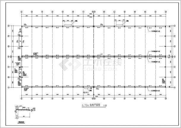 砼柱-双弧钢管桁架厂房结构图（设计说明）-图一