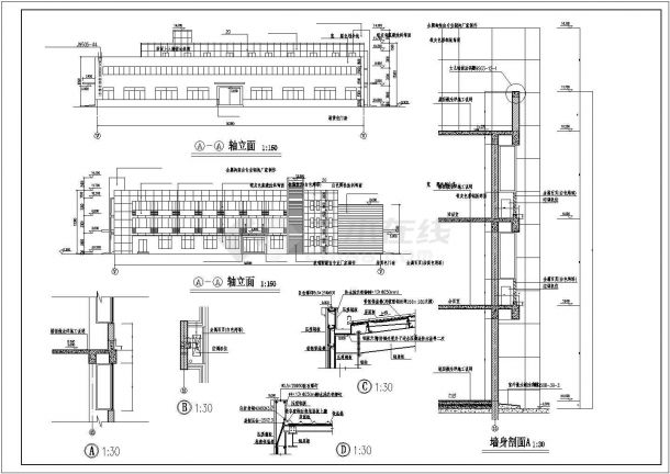 某三层全钢结构机电公司厂房建筑设计图（含鸟瞰效果图）-图一