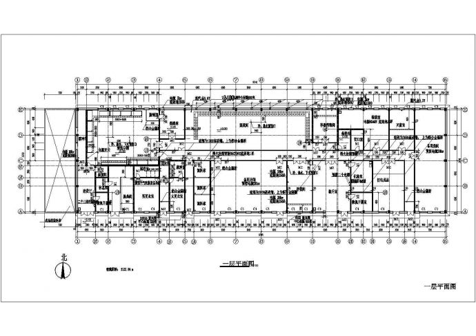 某一层食品加厂建筑设计图（长87.14米 宽24.74米）_图1