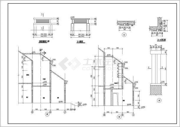 某474.19平米三层框混结构别墅建筑设计图（长18.6米 宽15米）-图二