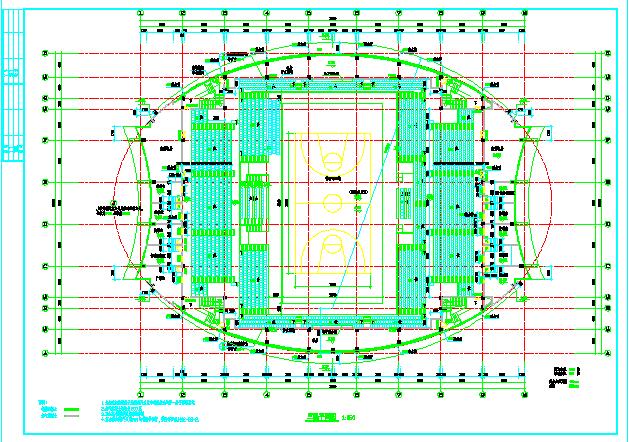 某第体育馆的建筑结构详细图纸（全套）_图1