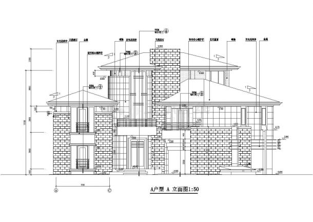 某三层经典别墅建筑设计图（长24.1米 宽约22米）-图二