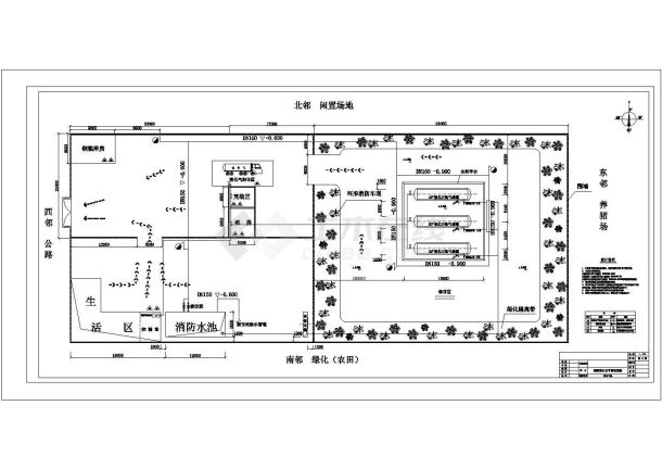 某第储油厂的消防总平面CAD布置图-图一