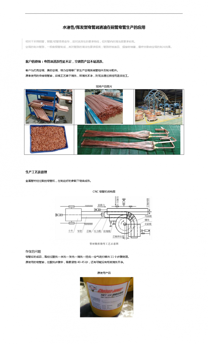 水溶性/挥发型弯管润滑油在铜管弯管生产的应用_图1