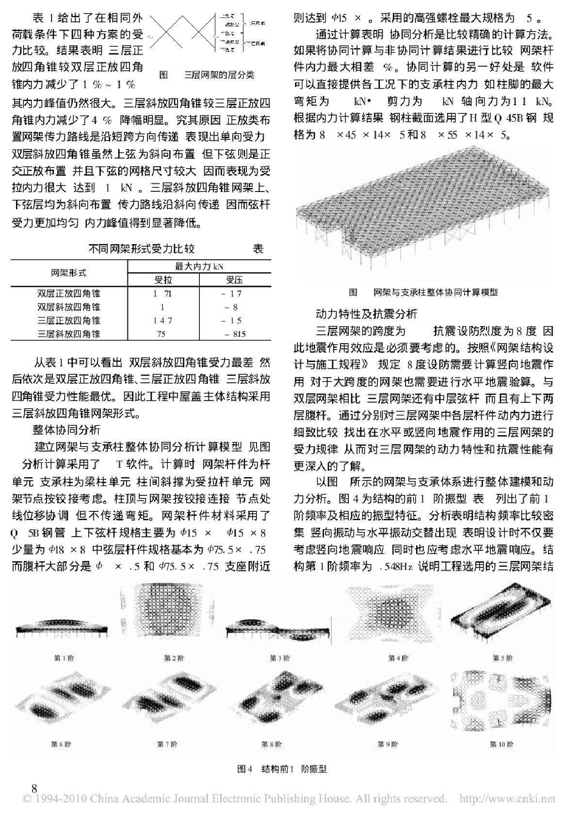 三层网架结构设计及抗震性能研究-图二