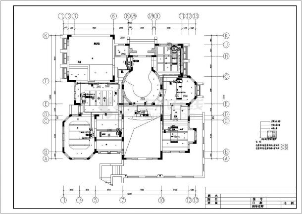 海某别墅中央空调系统CAD设计图纸（共8张）-图二