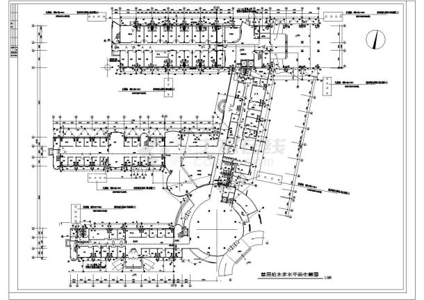 某城市二甲医院综合楼室内室外给排水施工图（全套）-图一