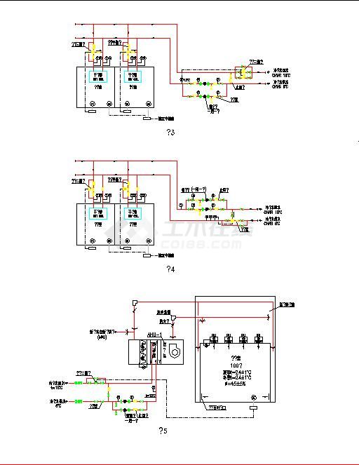 某地详细的干表冷盘管冷冻水系统图纸（共2张）-图一