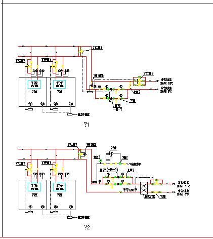 某地详细的干表冷盘管冷冻水系统图纸（共2张）-图二